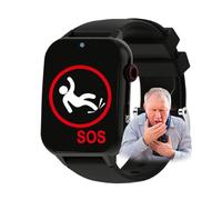Fall Detection Smart Watch, Fall Alarm Watch for The Elderly, Personal with Emergency Assist Button And SOS,Black,1.9 * 1.6 inch