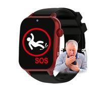 Fall Detection Smart Watch, Fall Alarm Watch for The Elderly, Personal with Emergency Assist Button And SOS,Red,1.9 * 1.6 inch