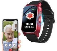 Fall Detection Smart Watch for Elderly-Smart Call System Senior Alert Device, Video Call SOS ， GPS Tracker Watch ，IP67 Waterproof，for Elderly/Dementia Red,28.5 * 2CM
