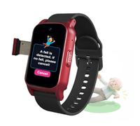 Fall Detection Smart Watch for Seniors, GPS Smartwatch with SOS Button, HD Video Call, Elderly Alarm Smart Watch for Dementia Alzheimer'sRed,1.25 * 0.57 * 2.22inch