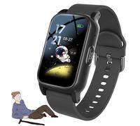 Fall Detection Smart Watch iOS Android Compatible GPS Tracking Geofence Blood Oxygen Monitor IP67 Waterproof Seniors Black