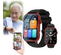 Fall Detection Smart Watch, with 1.83 Inches Big Screen and Sos Alert, Smartwatch Bracelet for The Elderly, Equipped with Eart Rate Monitor, Ip67 Waterproof, for Thanksgiving Day (Black)