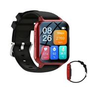 Fall Detection Watch for Seniors | SOS Emergency Alert & GPS Tracker for Elderly Safety | HD Video Call, Medication Reminder, IP67 Waterproof Smartwatch for Peace of Mind | iOS & Android(Red)