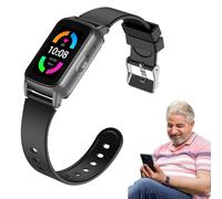 Fall Detection Watch for Seniors with 4G GPS Tracking & Sos - Hd Video Call Smartwatch, Heart Rate Monitor, Waterproof Emergency Bracelet for Elderly Men & Women - Ideal (Black)