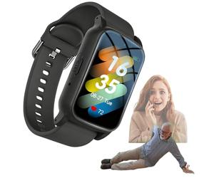 Fall Detection Watchs for Seniors with 4G Gps & Fall Detection - Smart Watch for Elderly, Sos Emergency Call Watch, Hd Two-way Communication, Waterproof Health Tracker for Men and Women (Black)