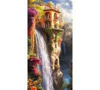 Fall Diamond Painting Architecture Diamond Art Kits Adults, DIY Full Square Drill Crystal Arts and Crafts for Adults, 5D Dimond Art Painting for Home Wall Decor, Gifts for Women 20x48 inch 0u-378