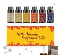 Fall Diffuser Oils Scents - 6 Pieces Fragrance Solution, Autumn Aroma Oils, Scented Blends, Relaxing Fragrance Set | Winter Holiday Home Car Soap Candle Making Bedroom Living Room Decoration
