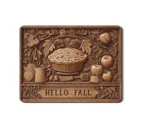 Fall Dish Drying Mats For Kitchen Counter, Rustic Autumn Absorbent Rubber Dish Drainer Rack Mat, Wood Carved Design Drying Pad For Home Decor 18x24 Inch