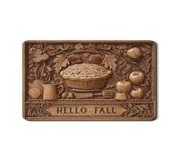 Fall Dish Drying Mats For Kitchen Counter, Rustic Autumn Absorbent Rubber Dish Drainer Rack Mat, Wood Carved Design Drying Pad For Home Decor 12x20 Inch
