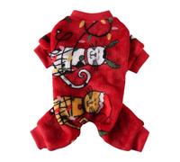 Fall Dog Clothes Dog Pajamas For Small Dogs Girl Boy Cute Dog Sweater Pajamas Winter Warm Puppy Pet Clothing Stretchable Jumpsuits Dog Sweaters Outfits For Yorkie Cat Costumes Red Xl