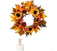 Fall Door Decor With Artificial Pinecones Maple Leaves And Pumpkin Design For Seasonal Decoration Of Homes And Events With Construction