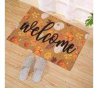 Fall Door Mat Outside Pumpkin And Brown Maple Leaf Welcome Mat For Front Door Thanksgiving Autumn Indoor Outdoor Rugs Fall Doormat For Farmhouse Home Porch Decorations 062851