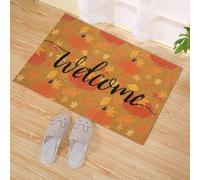 Fall Door Mat Outside Pumpkin And Brown Maple Leaf Welcome Mat For Front Door Thanksgiving Autumn Indoor Outdoor Rugs Fall Doormat For Farmhouse Home Porch Decorations 062851