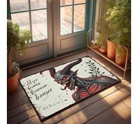Fall Door Mats Outdoor Fiery Demon With Horns And Tongue Out Doormat Welcome Door Mats For Outside Entry Desk Floor Mat(40X60CM)