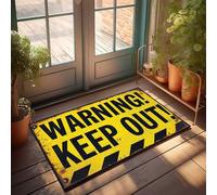 Fall Door Mats Outdoor Rusty Warning Sign: Keep Out Caution Zone Doormat Welcome Door Mats For Outside Entry Desk Floor Mat(65X90CM)