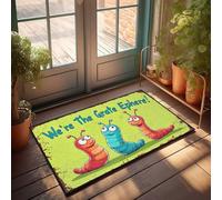Fall Door Mats Outdoor Three Colorful Worms: 'We'Re The Grate Ephere!' Doormat Welcome Door Mats For Outside Entry Desk Floor Mat(40X60CM)