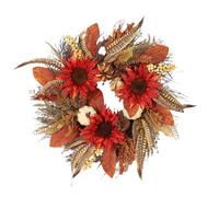 Fall Door Wreath - Pumpkin Flower Wreath Room Decor | Artificial Thanksgiving Decorations for Holiday Seasonal Party Home Decor Autumn Outdoor Indoor Porch Fireplace