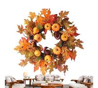 Fall Door Wreath | Thanksgiving Pumpkin Fall Wreaths with Berries | Home Decor for Living Room Home Garden Classroom Entryway School Dormitory