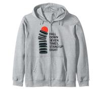 Fall Down Seven Times Stand Up Eight Japanese Proverb men Zip Hoodie