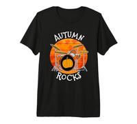 Fall Drummer, Autumn Rocks, Drum Teacher Musician Premium T-Shirt