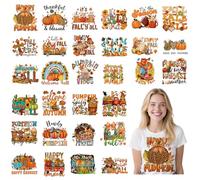Fall DTF Transfers Ready to Press - 30 Sheets Autumn Western Cowgirl Cowboy Iron On Transfers for T Shirts Hello Fall Pumpkin Harvest Heat Transfer Iron on Patches for Clothes Bag Pillow Covers DIY
