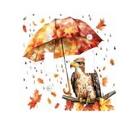 Fall Eagle Bird Decorative Light Switch Cover Plate 2 Gang Double Toggle, Fun Autumn Umbrellas Electrical Switchplate, Maple Leaf Faceplate for Kitchen Living Room Decor