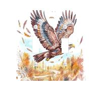 Fall Eagle Bird Decorative Light Switch Cover Plate 2 Gang Double Toggle, Vintage Autumn Country Electrical Faceplate for Kitchen Bathroom, Tribal Switchcover Decor