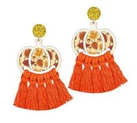 Fall Earrings for Women Thanksgiving Earrings Cute Turkey Pumpkin Thanksgiving Drop Dangle Earrings Colorful Handmade Tassel Fall Earrings Autumn Festival Jewelry Gift, Resin Acrylic Polyester, No