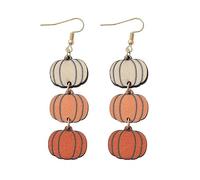 Fall Earrings For Women, Thanksgiving Halloween Handmade Wooden Pumpkin Leaf Ghost Bat Holiday Witch Dangle Funny Lightweight Earrings For Women Cute, Zinc, No Gemstone