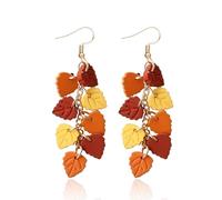 Fall Earrings Thanksgiving Drop Earring Maple Leaf Dangle Earrings Thanksgiving Outfit Gifts for Women, Zinc, No Gemstone