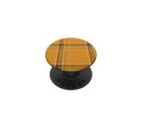fall festive checker harvest orange brown green autumn plaid PopSockets Adhesive PopGrip