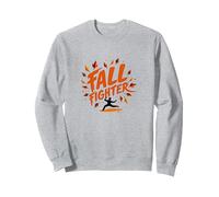 Fall Fighter: Autumn Warrior Embraces Seasonal Change Sweatshirt, Adult Unisex, Heather Grey, XXL