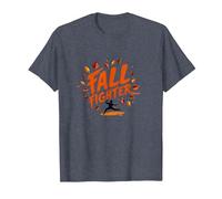 Fall Fighter: Autumn Warrior Embraces Seasonal Change T-Shirt, Men, Heather Blue, XXL