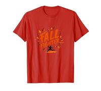 Fall Fighter: Autumn Warrior Embraces Seasonal Change T-Shirt, Men, Red, XXL