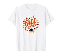 Fall Fighter: Autumn Warrior Embraces Seasonal Change T-Shirt, Men, White, 4XL