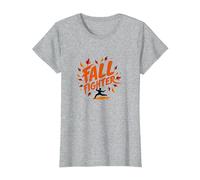 Fall Fighter: Autumn Warrior Embraces Seasonal Change T-Shirt, Women, Heather Grey, 3XL