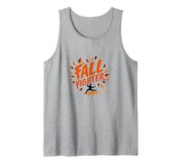 Fall Fighter: Autumn Warrior Embraces Seasonal Change Tank Top, Men, Heather Grey, XXL