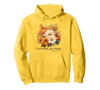 Fall Floral Christian Thanksgiving In All Things Give Thank Pullover Hoodie