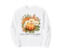 Fall Floral Christian Thanksgiving In All Things Give Thank Sweatshirt