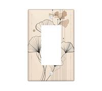 fall floral switch cover plates, cream ginkgo leaves for wall accents, thermoplastic wall plates, standard size single rocker