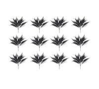 Fall Flower Arrangements Artificial Plastic Material Long Term Use Shrub Fern Potted 4/ 12pc Vase Flowers Artificial Tall (B, One Size)