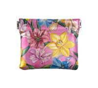 Fall Flowers Daffodil Hot Peach PU Leather Small Coin Fancy Card Cases Money Organizers for Women Girls, Daffodil Hot Peach, 4.33"(L) x 3.74"(W) x 0.39"(H), Classic