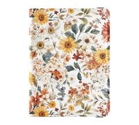 Fall Flowers Sunflower White Passport and Vaccine Card Holder Combo Travel Passport Wallet With Vaccination Card Slot Passport Holder for Travel Essential Waterproof