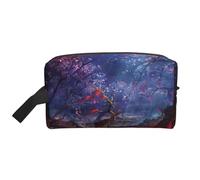 Fall Flowers Tree Scenery Printed Lightweight Storage Bag, 600D Oxford Fabric Travel Organizer Pouch for Stationery