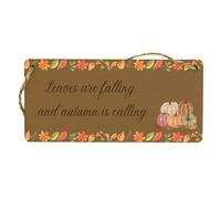 Fall Foliage Medley: Plywood Hanging Sign - Reads 'Leaves are Falling and Autumn is Calling'