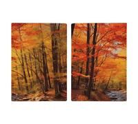 Fall Foliage Printed Passport Cover Case Passport Holder For Travel Passport Cards Protector Travel Covers Wallet Case RFID Blocking Leather Card Case for Women Men, Fall Foliage, 20.3x13.8cm, Modern