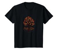 Fall for Jesus: Faith Like Falling Leaves Christian Quote T-Shirt, Kids, Black, 2 Years
