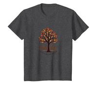 Fall for Jesus: Faith Like Falling Leaves Christian Quote T-Shirt, Kids, Dark Heather Grey, 3 Years