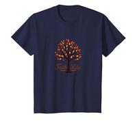 Fall for Jesus: Faith Like Falling Leaves Christian Quote T-Shirt, Kids, Navy, 6 Years