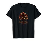 Fall for Jesus: Faith Like Falling Leaves Christian Quote T-Shirt, Men, Black, S